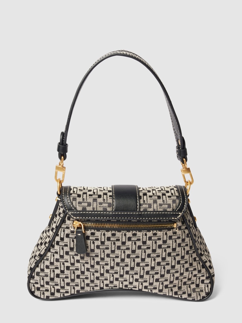 Shoulder Bag mit Allover-Muster Modell 'BELLE' in schwarz