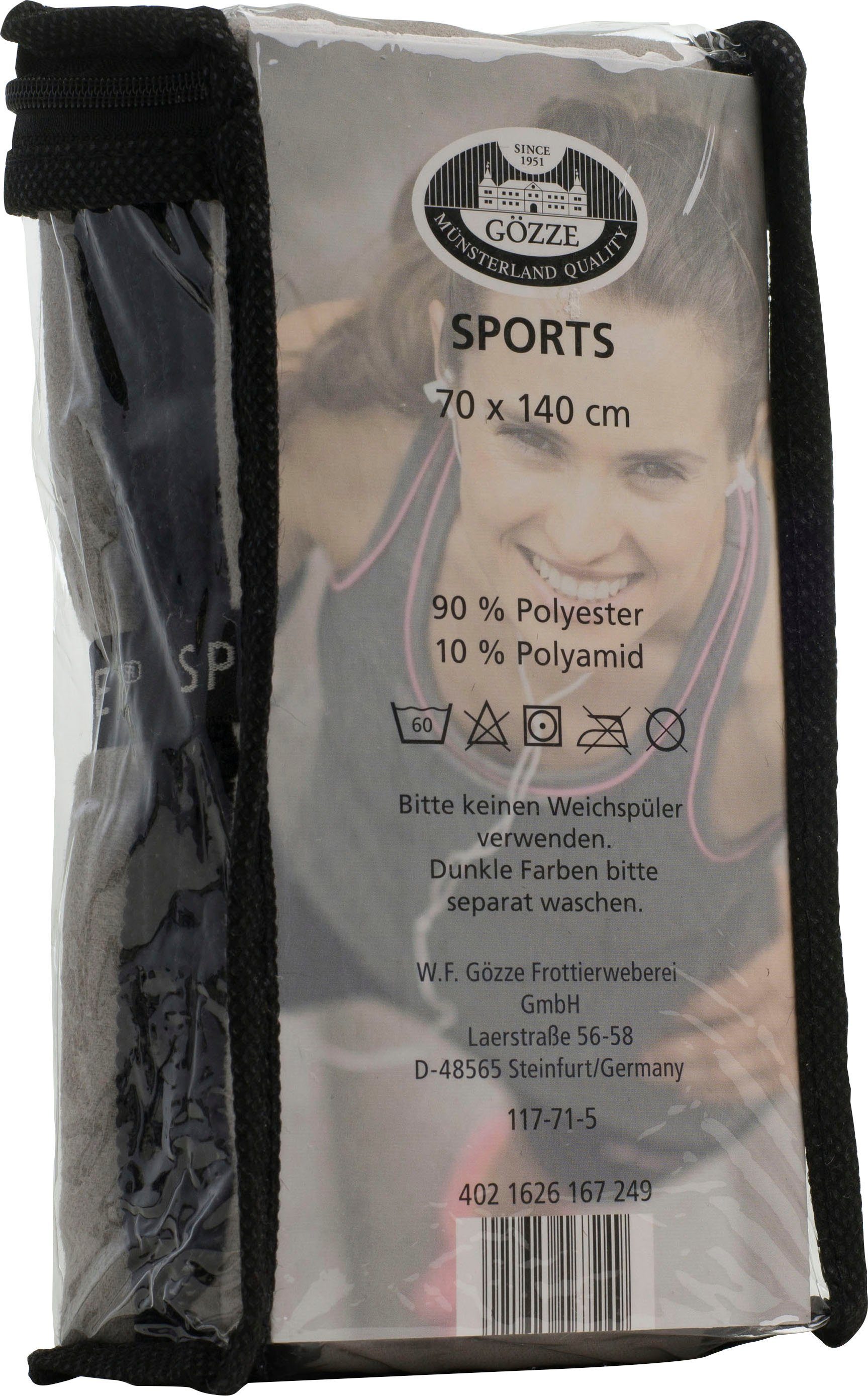 Gözze Badetuch Sports by Gözze, Microfaser (1-St), Sporthandtuch, Größe 110x175 cm, schnell trocknend durch Microfaser