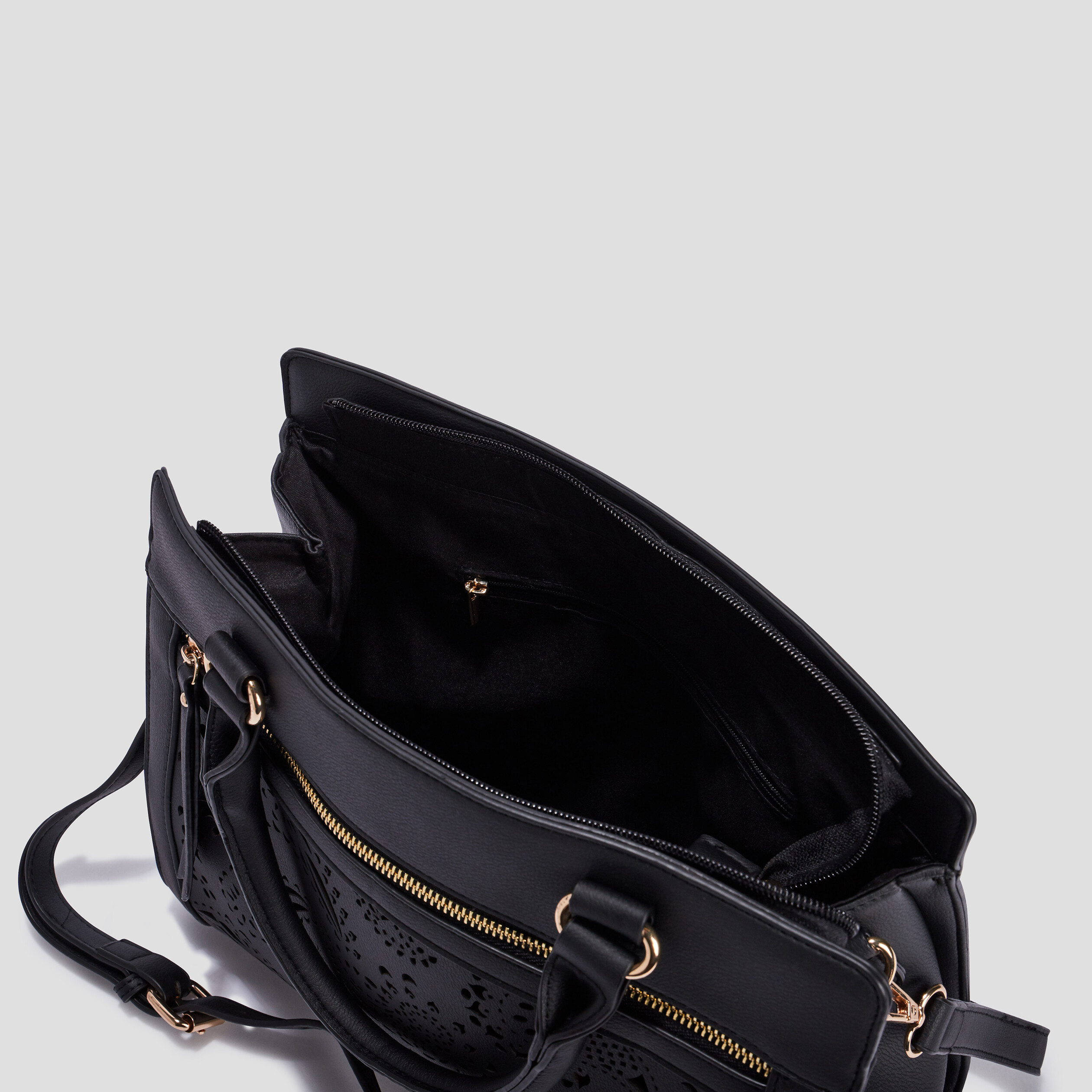 Sac rectangulaire ajouré noir femme | La Halle
