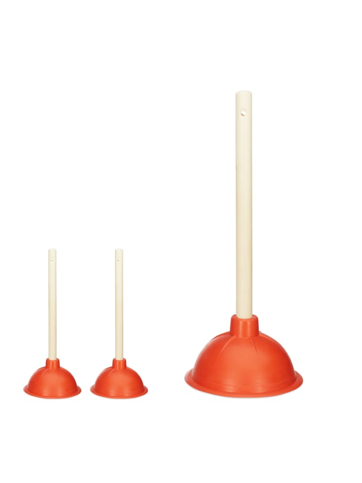 relaxdays 3x Abflussreiniger in Rot /Natur günstig kaufen onesize