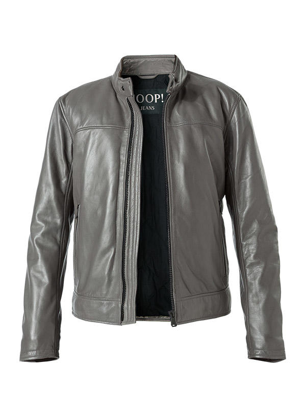 JOOP!, Lederjacke Cleary, Lammnappa wattiert, grau