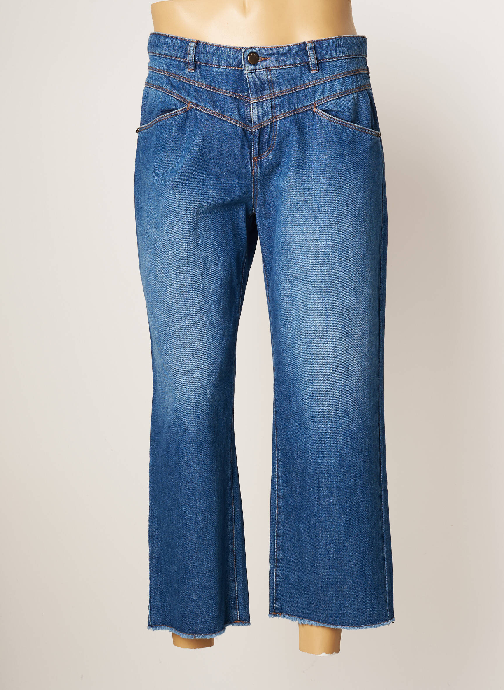 One Step Jeans Coupe Droite Femme couleur bleu