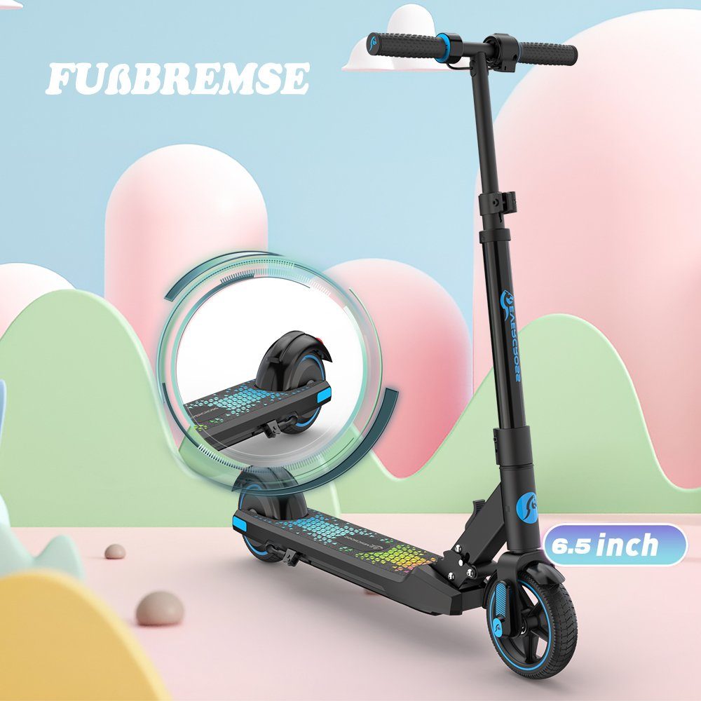 Evercross mini scooter, electric scooter for children aged 6-16 years, max 15 km/h, electric kick scooter, LED