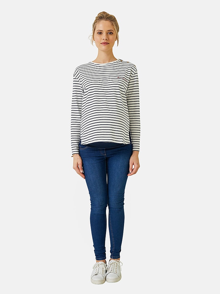 vertbaudet Umstandslongsleeve in Schwarz/ Weiß günstig kaufen