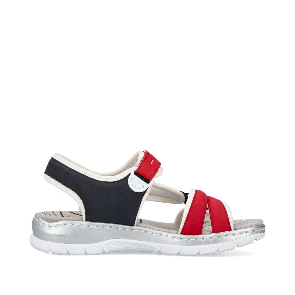Rieker Damen Trekkingsandalen feuerrot-marineblau