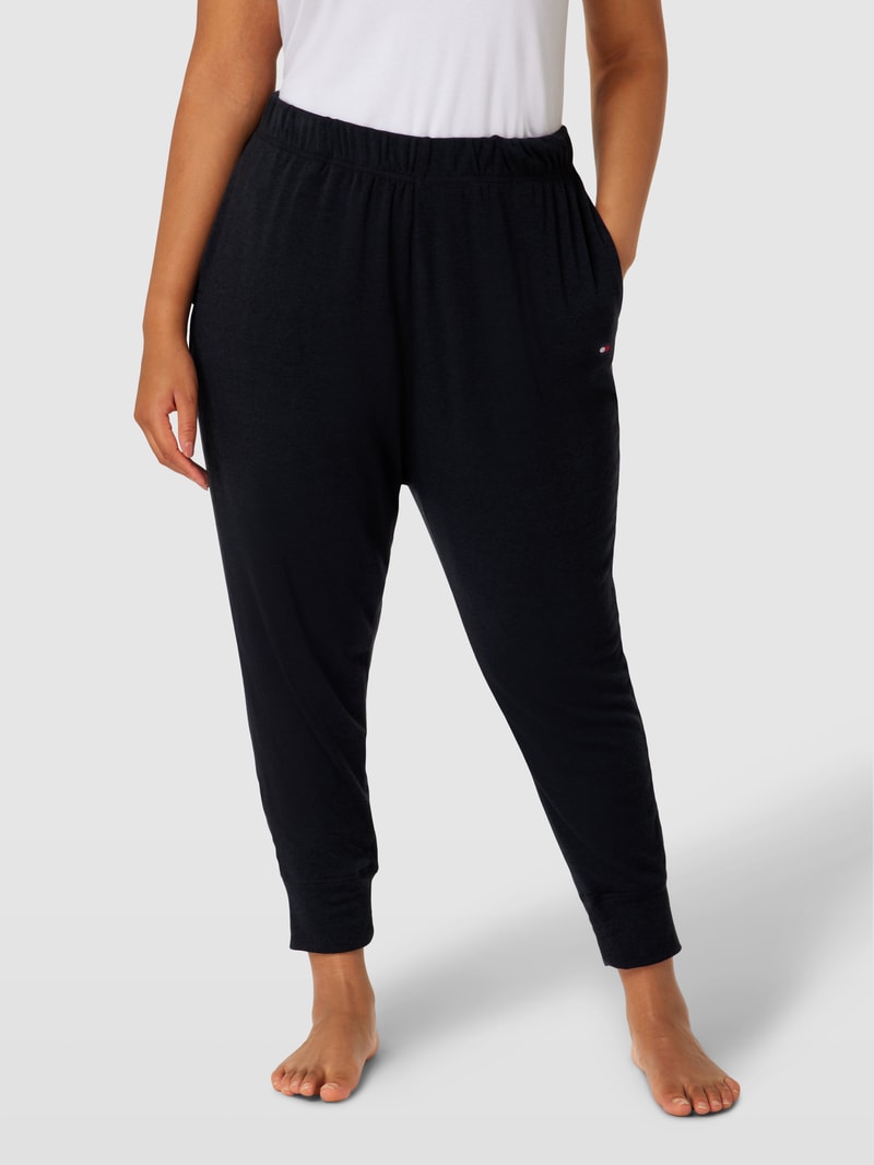 PLUS SIZE Sweatpants mit Label-Details in marineblau