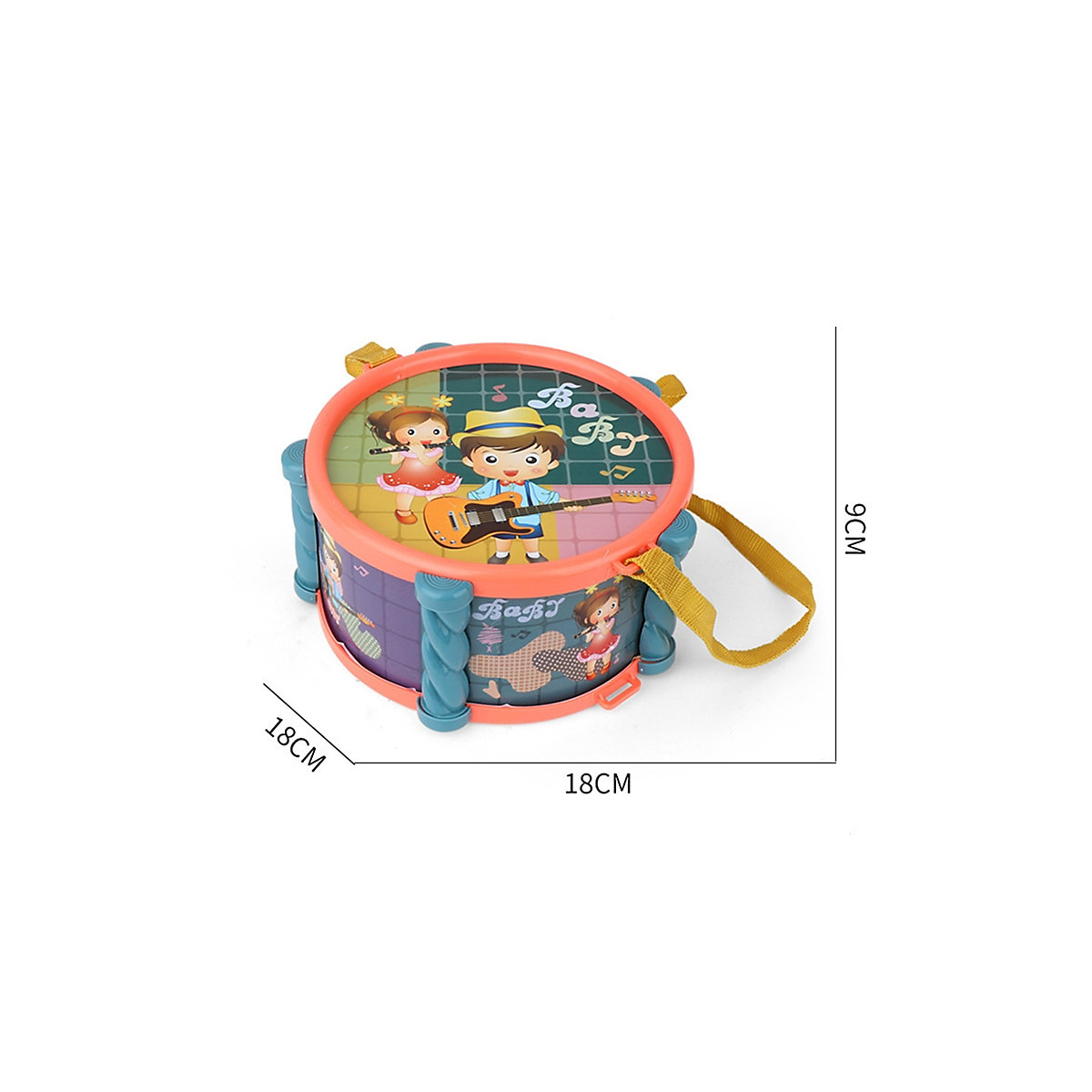 Trommelspielzeug für Kinder mit klingendem Musikinstrument (zufällige Farbe) Frühpädagogisches Handtrommelspielzeug für Kinder (zufällige Farbe) Rhythmusinstrumente