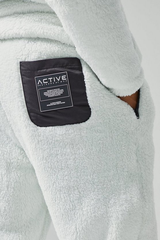 Lockere Borg-Jogginghose mit elastischen Bündchen