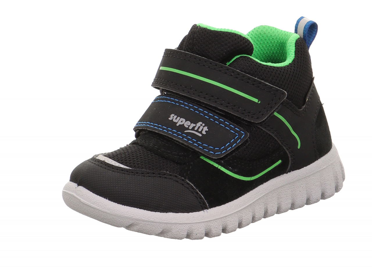 SPORT7 MINI - Schwarz/GrünSneaker high mit Klettverschluss