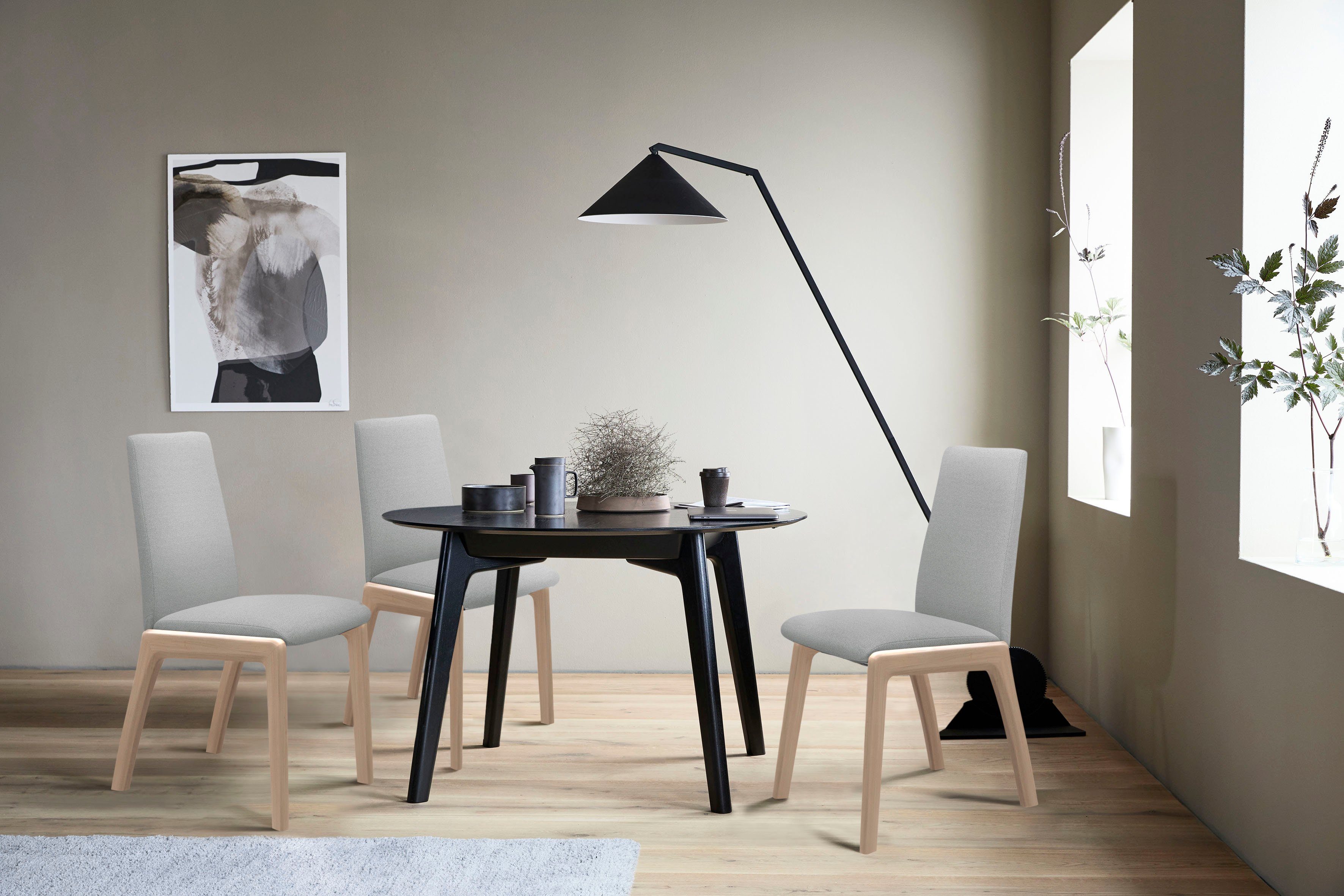 Stressless® Polsterstuhl Laurel, Low Back, Größe M, mit abgerundeten Beinen in Eiche gekalkt