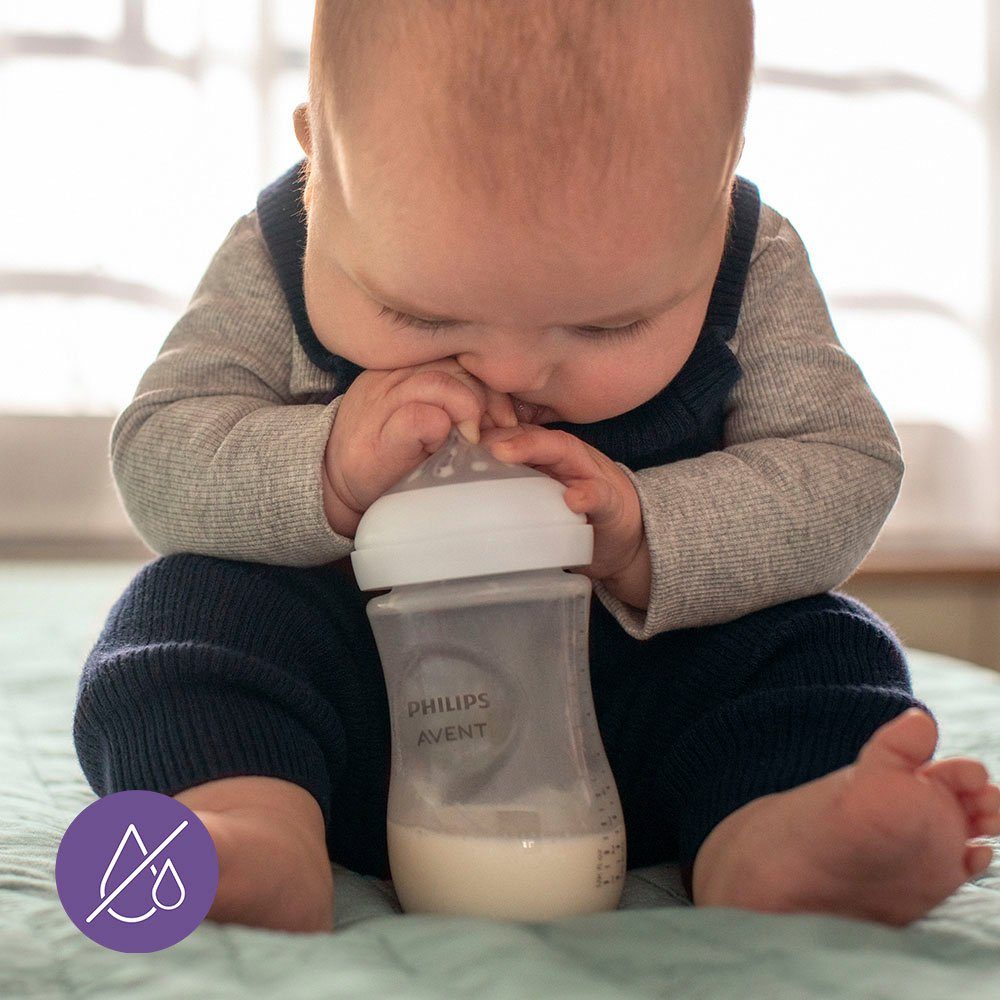 Philips AVENT Babyflasche Natural Response SCY906/02, 2 Stück, 330ml, ab dem 3. Monat