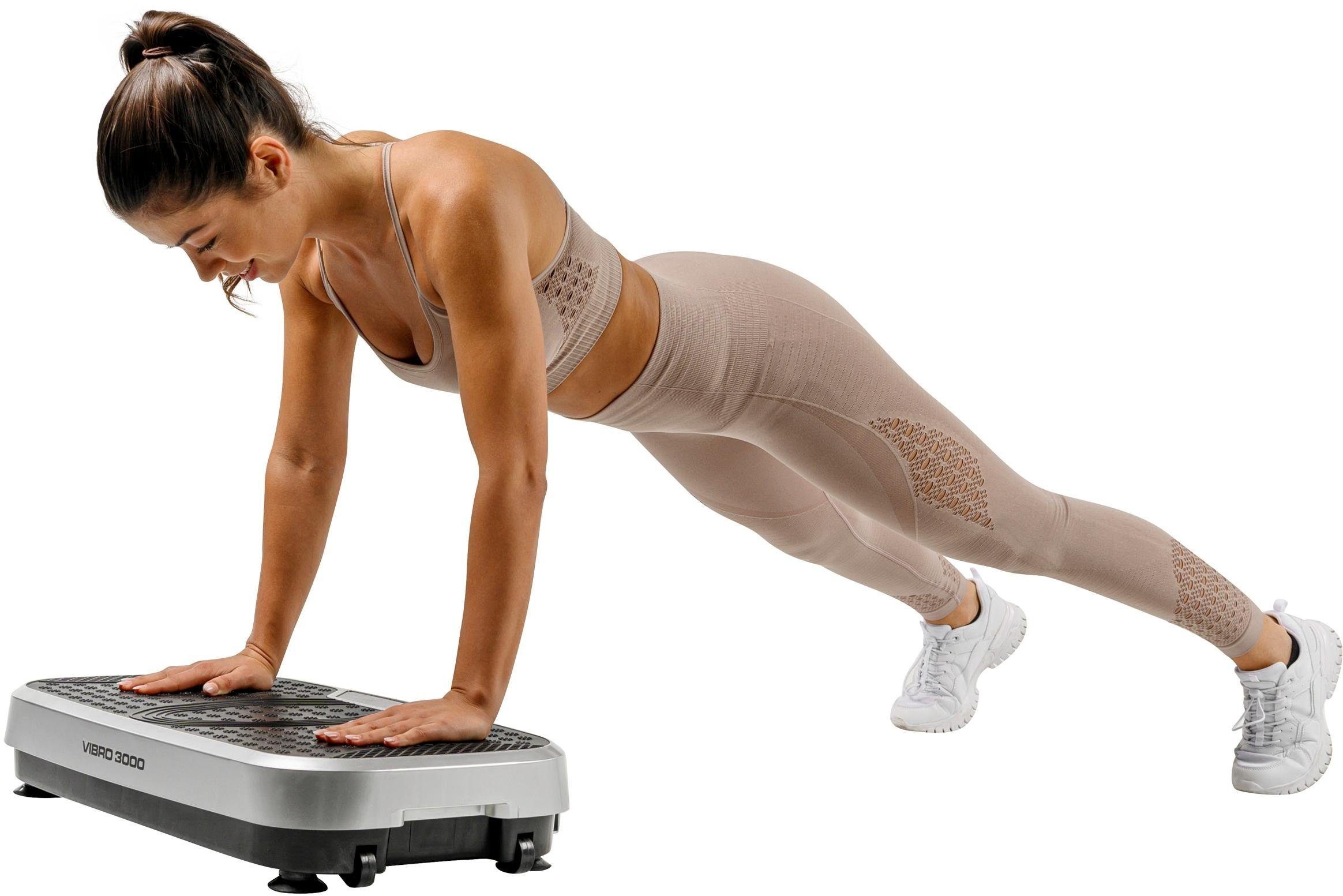 Christopeit Sport® Vibrationsplatte Vibro 3000, 300 W, mit Transportrollen und ausziehbaren Griff