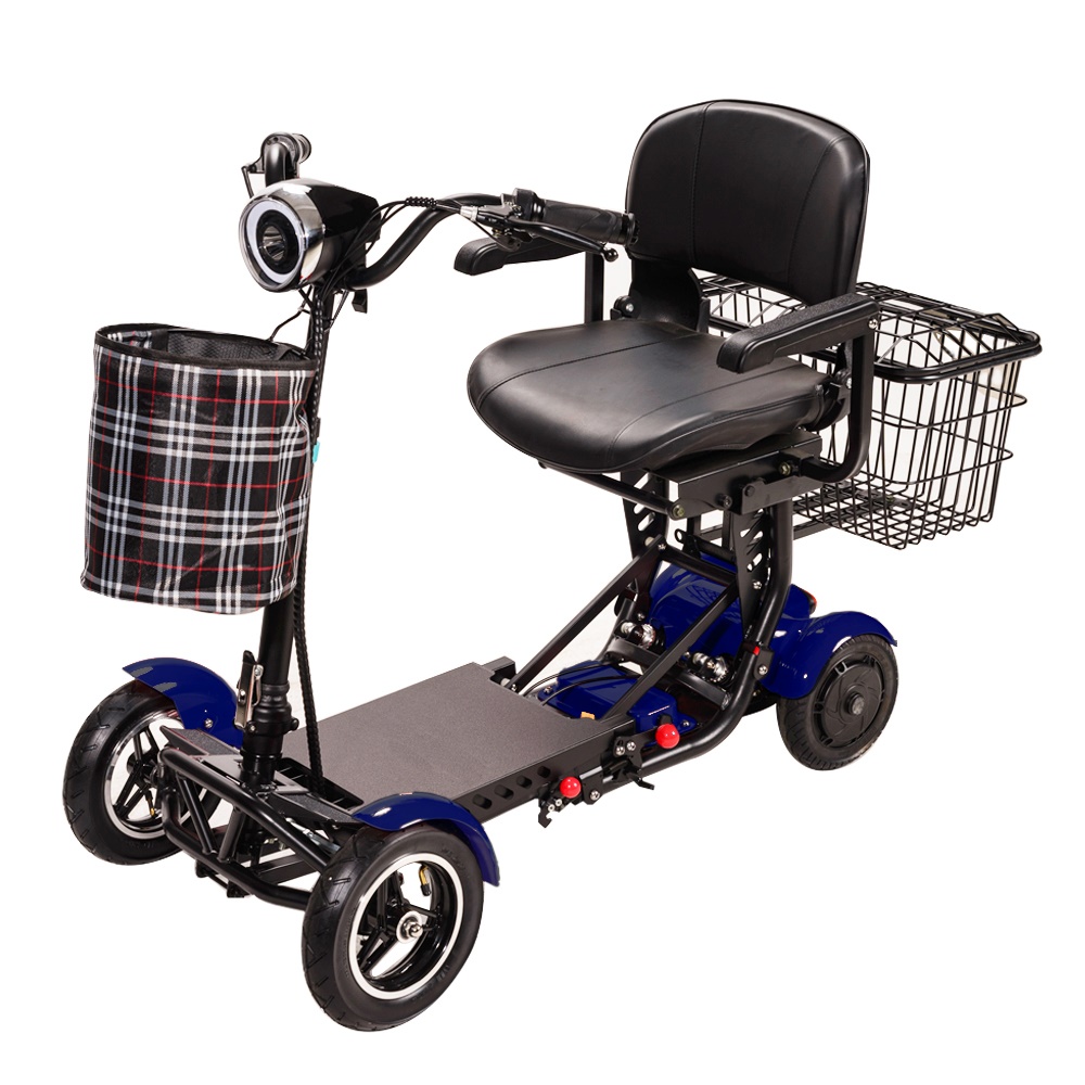 ANTAR E-Scooter mit Tasche und Korb Blau  AT52317 B faltbar