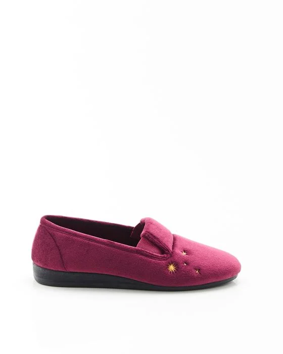 Ballerines brodées aspect velours