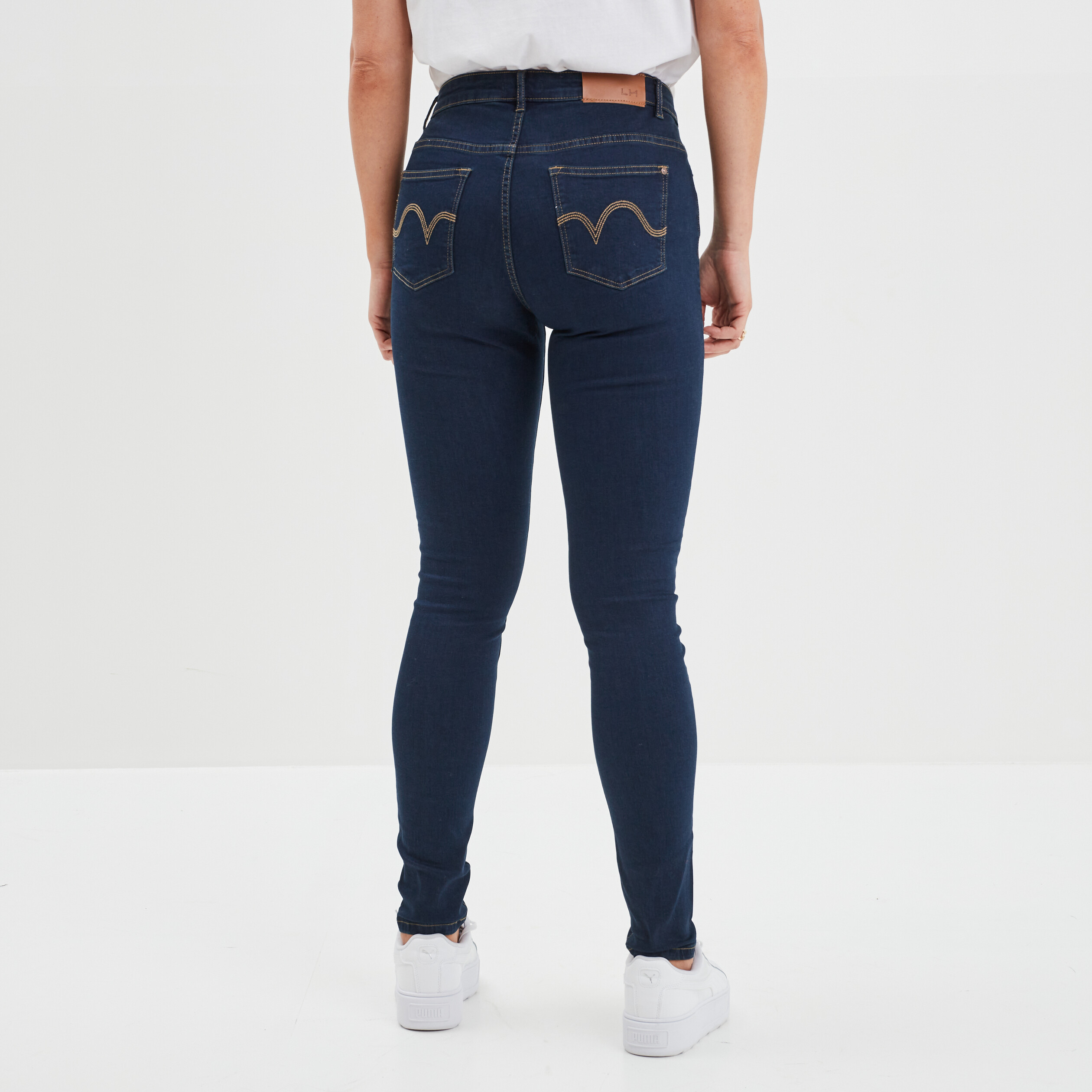 Jeans slim taille standard denim brut femme | La Halle