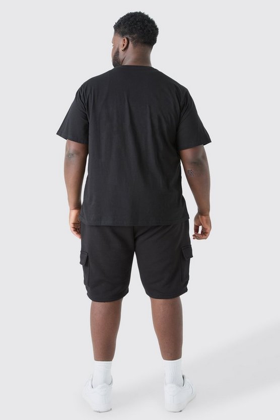 Plus lockere Cargo Jersey-Shorts