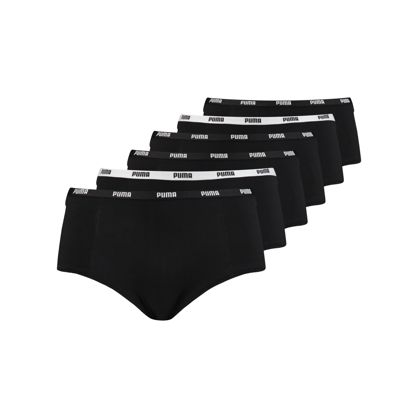 PUMA Mini Short 6er Pack Damen Schwarz F001