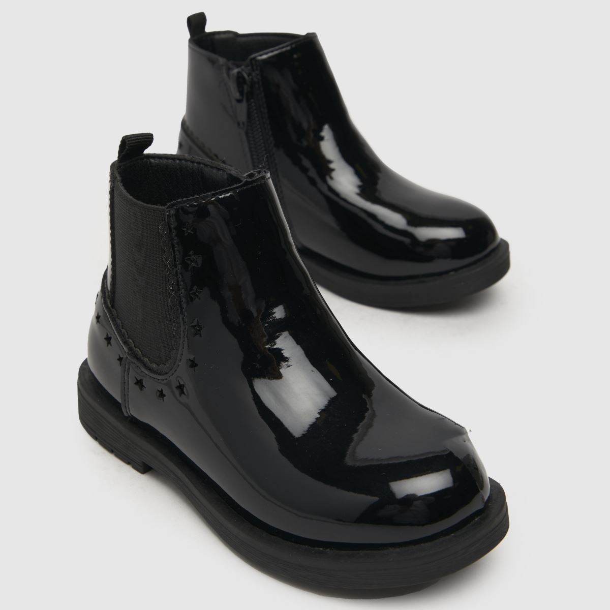 Schuh svarta eleganta flickstövlar för småbarn