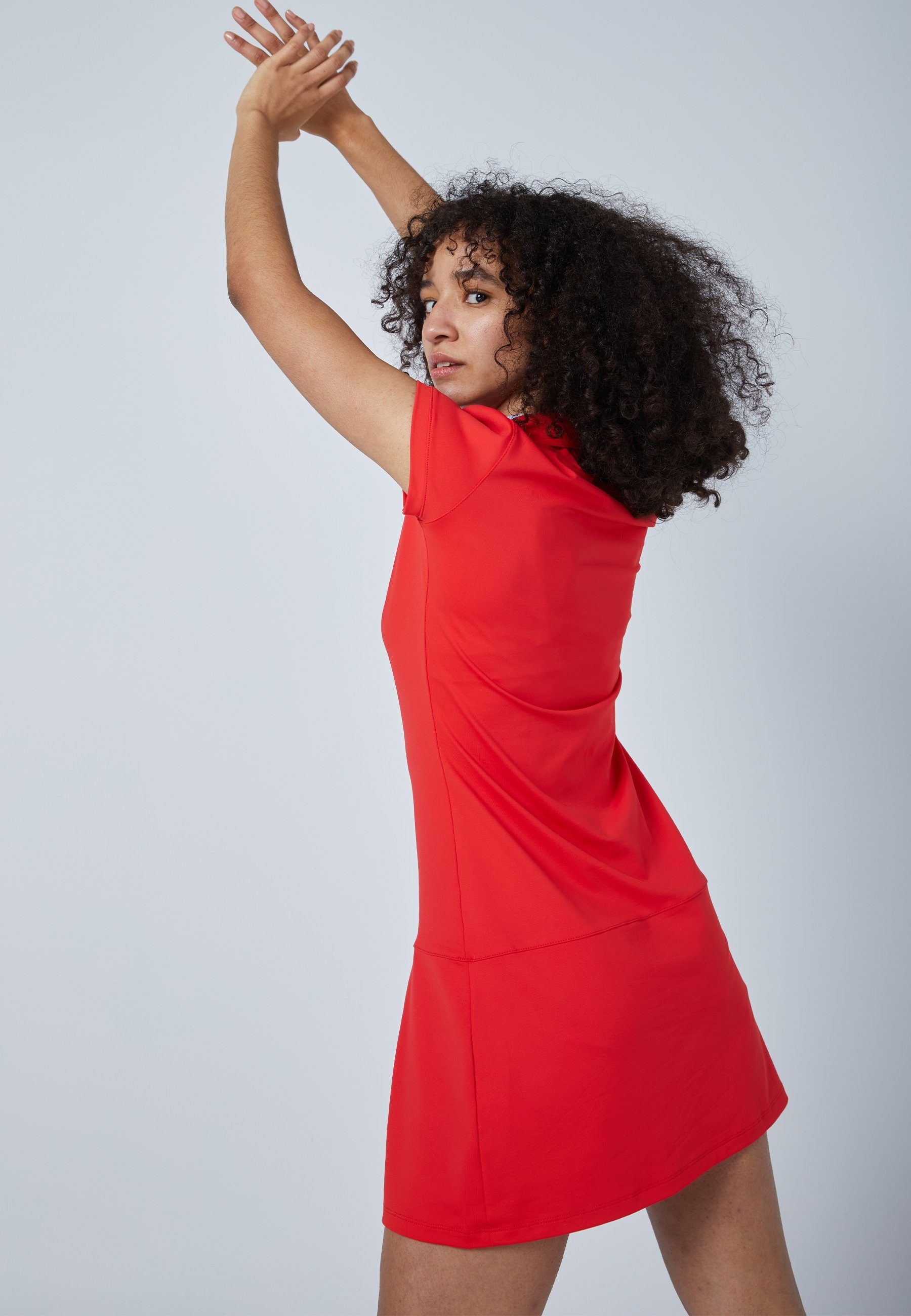 SPORTKIND Tenniskleid Golf Polo Kleid Mädchen & Damen rot