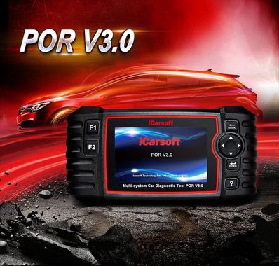 iCarsoft OBD2-Diagnosegerät POR V3.0 Universal Diagnosegerät für Porsche / Cayenne Fahrzeuge OBD2, TFT Farbbildschirm mit 10,16 cm (4 Zoll) Diagonale