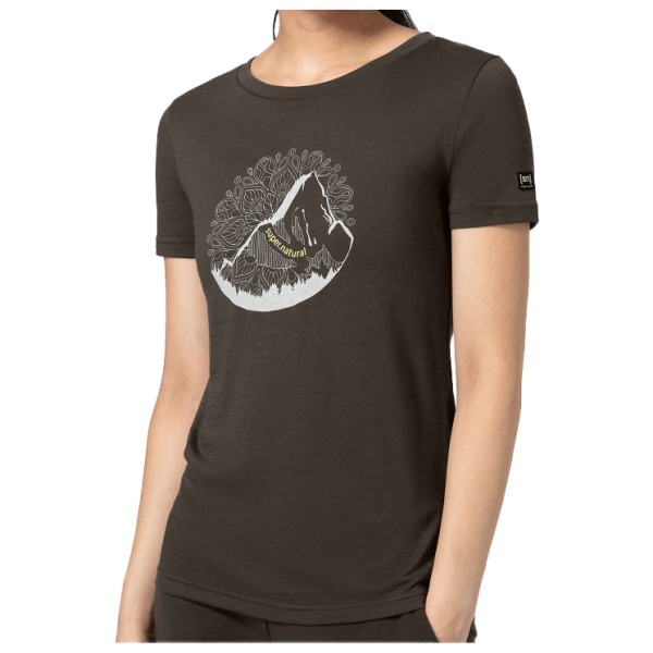 super.natural - Women's Mountain Mandala Tree Tee - Merinoshirt