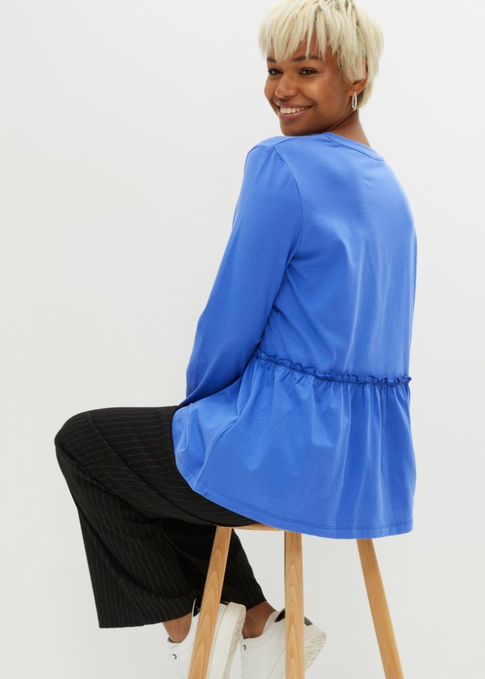 Langarmshirt mit Schößchen