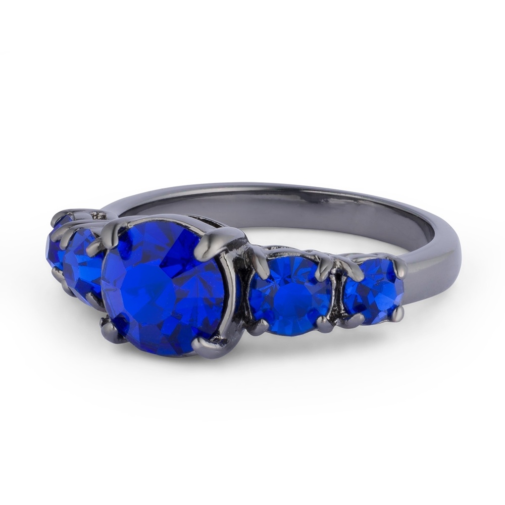 Pippa&Jean Bague tendance Laiton Verre en Noir Bague
