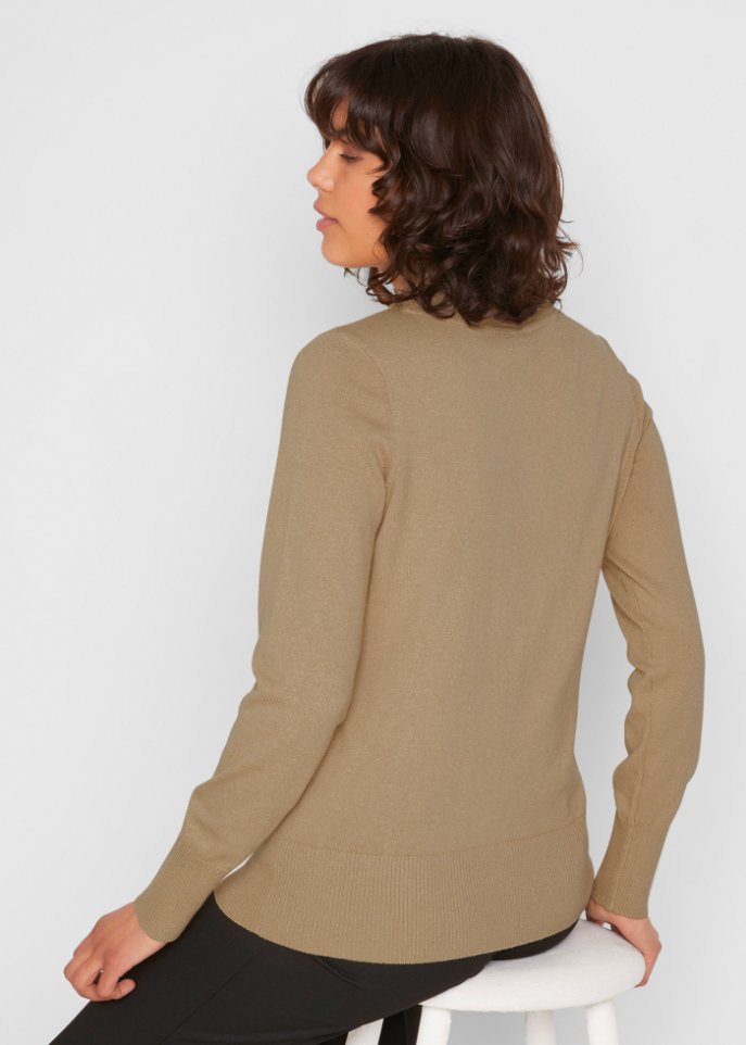Basic Pullover mit Stehkragen mit recycelter Baumwolle