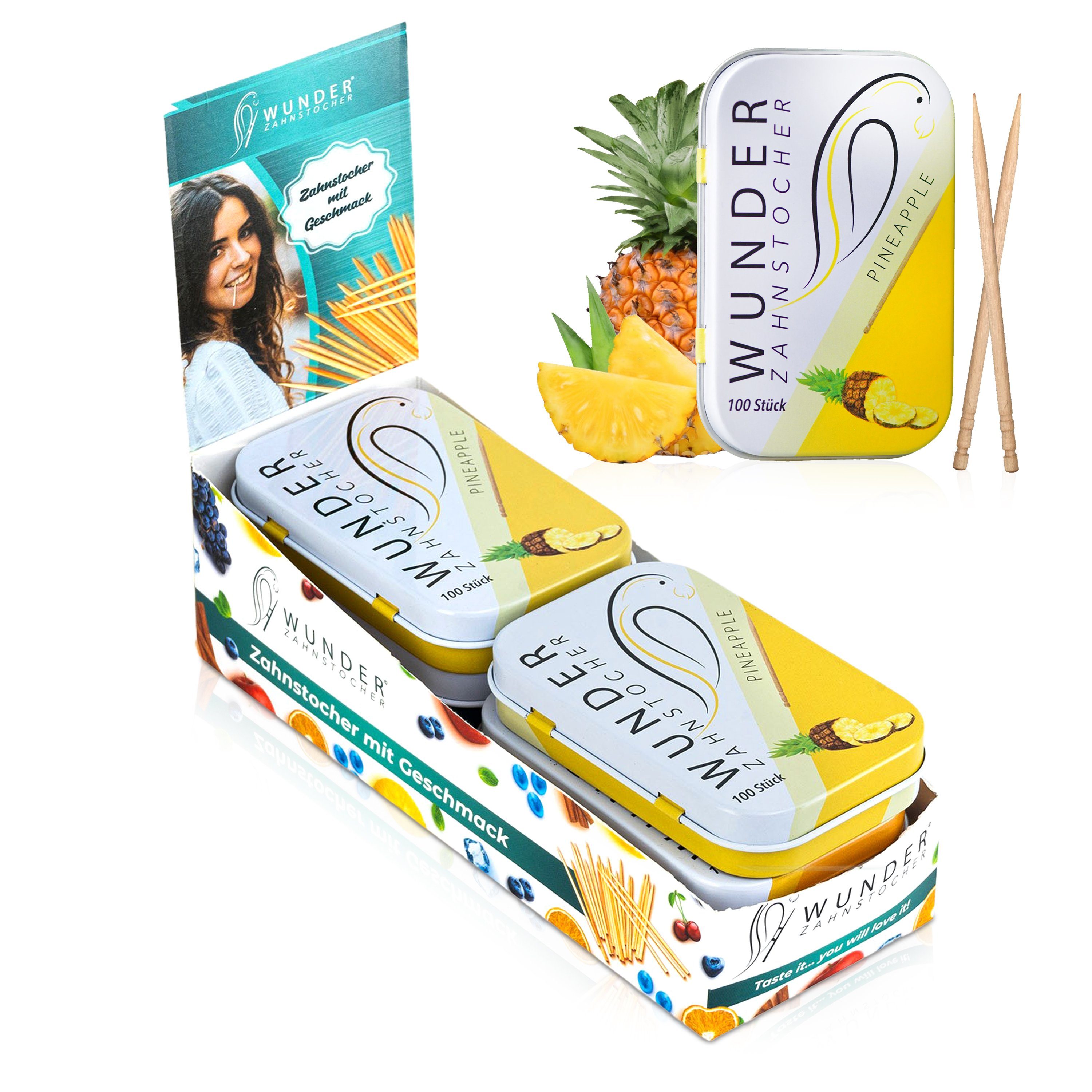 Wunder Zahnstocher Mundpflegecenter Wunder Zahnstocher Display 6er Pack Ananas DS
