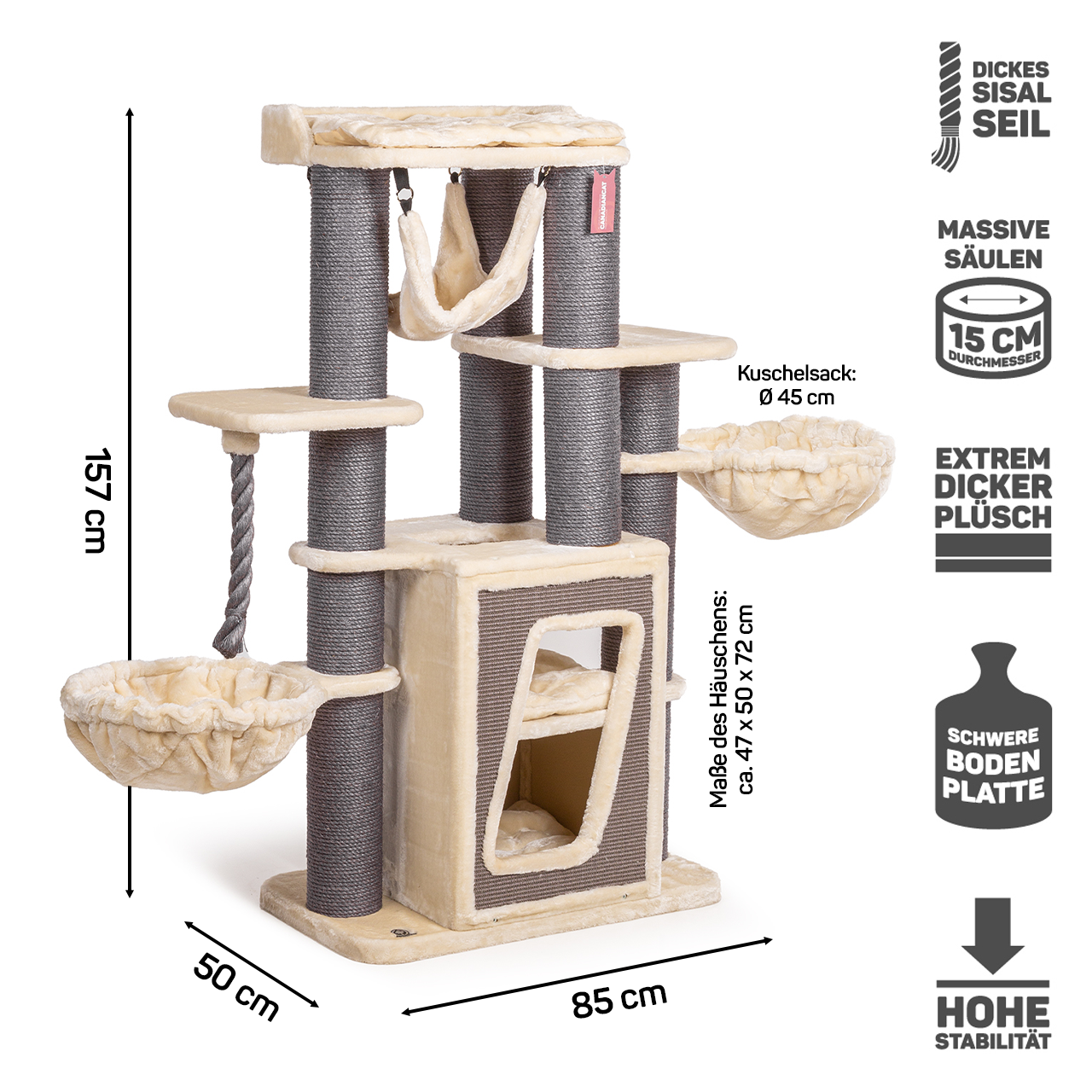 Canadian Cat Company Kratzbäume Canadian Cat Company Kratzbaum Hudson beige/ grau