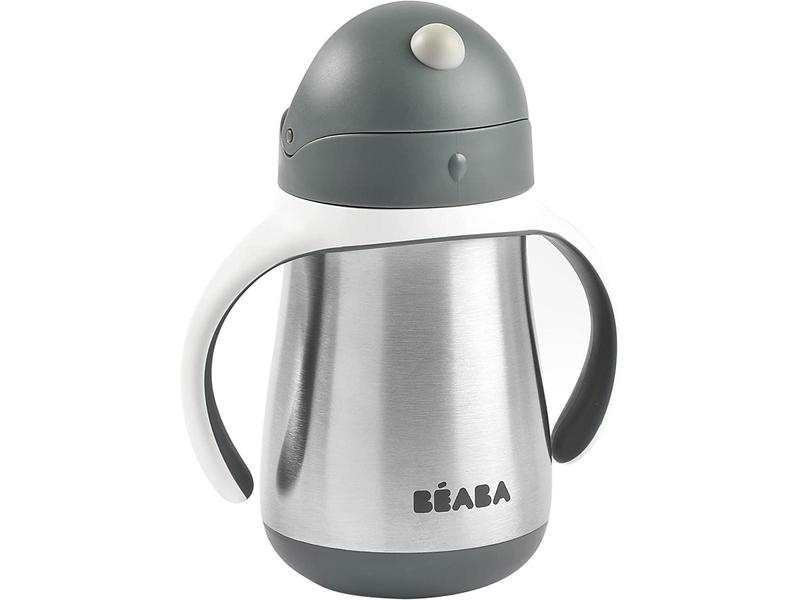 Tasse paille inox 250 ml gris minéral