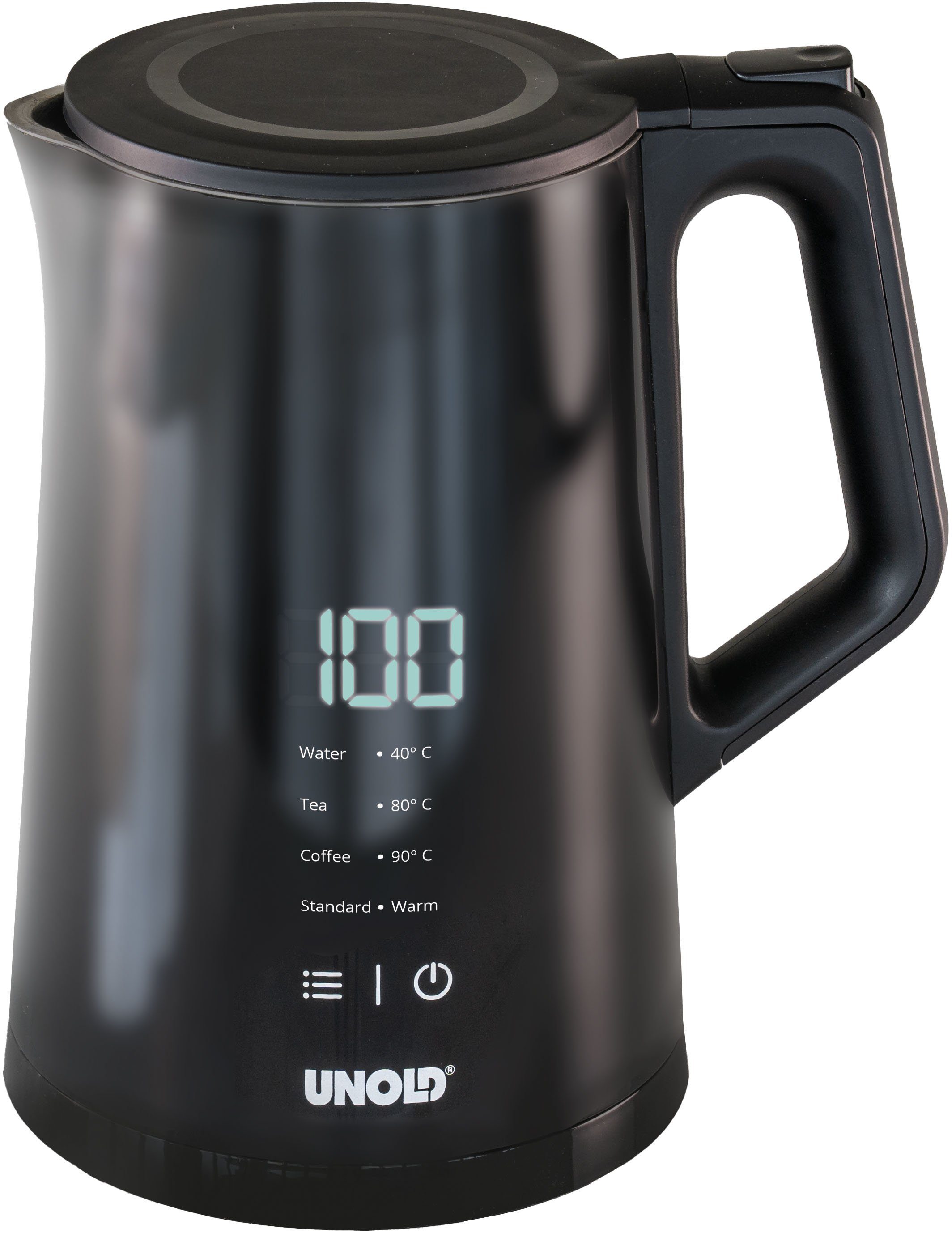 Unold Wasserkocher 18415, 1,5 l, 1800 W, Blitzkocher Edelstahl Digital