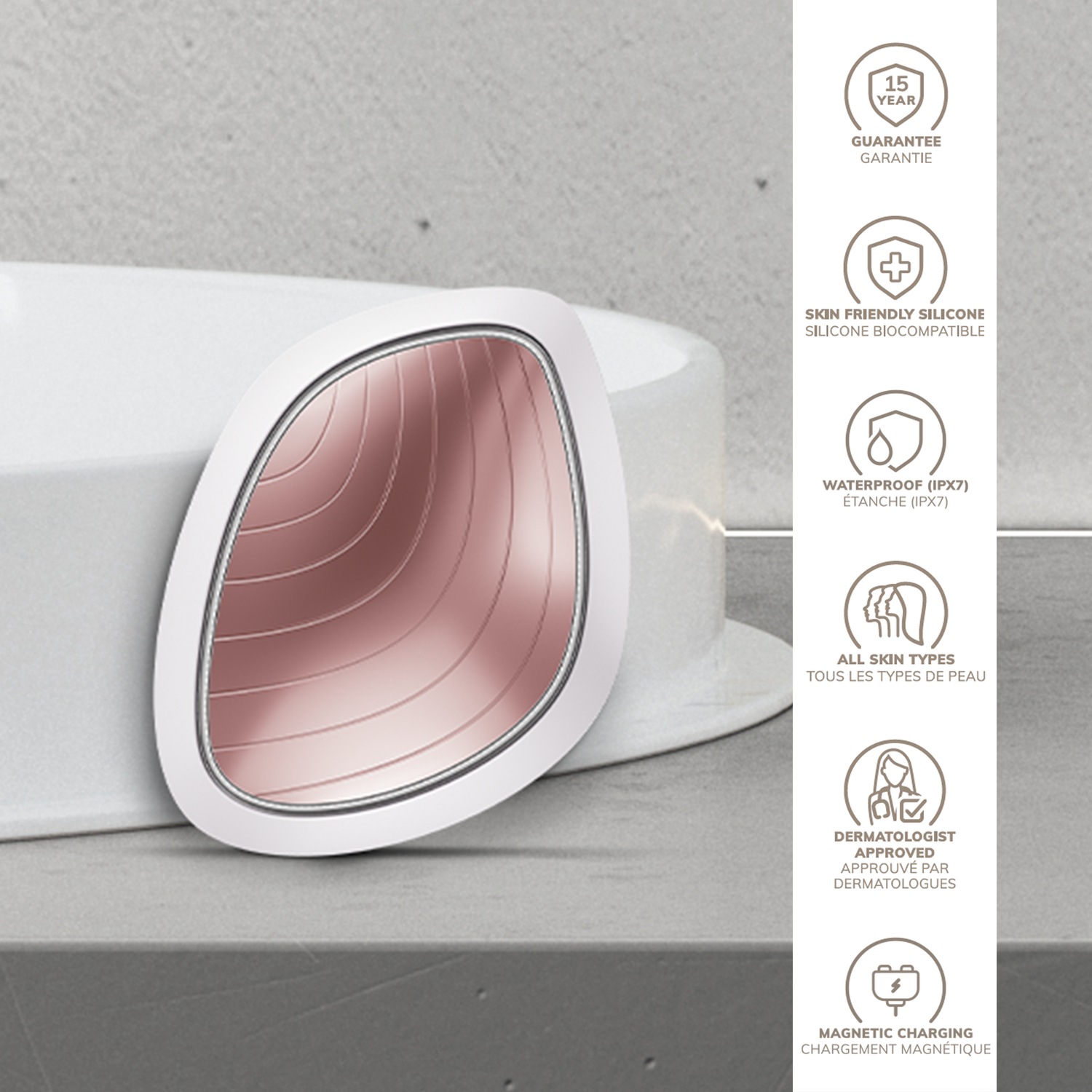 Geske Smart App Guided Mascarilla Sónica Cálido Y Fresco 9 En 1 #rosa