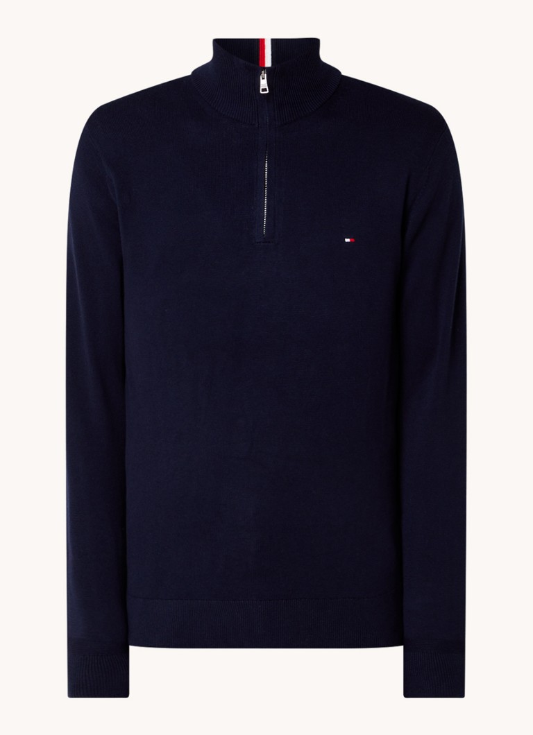 Tommy Hilfiger Pima fine-knit sweater in cashmere blend with logo embroidery