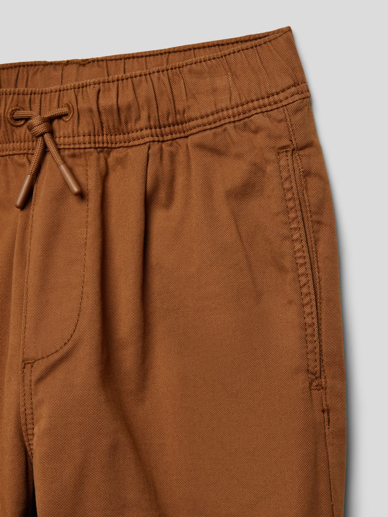 Stoffhose mit elastischem Bund in camel