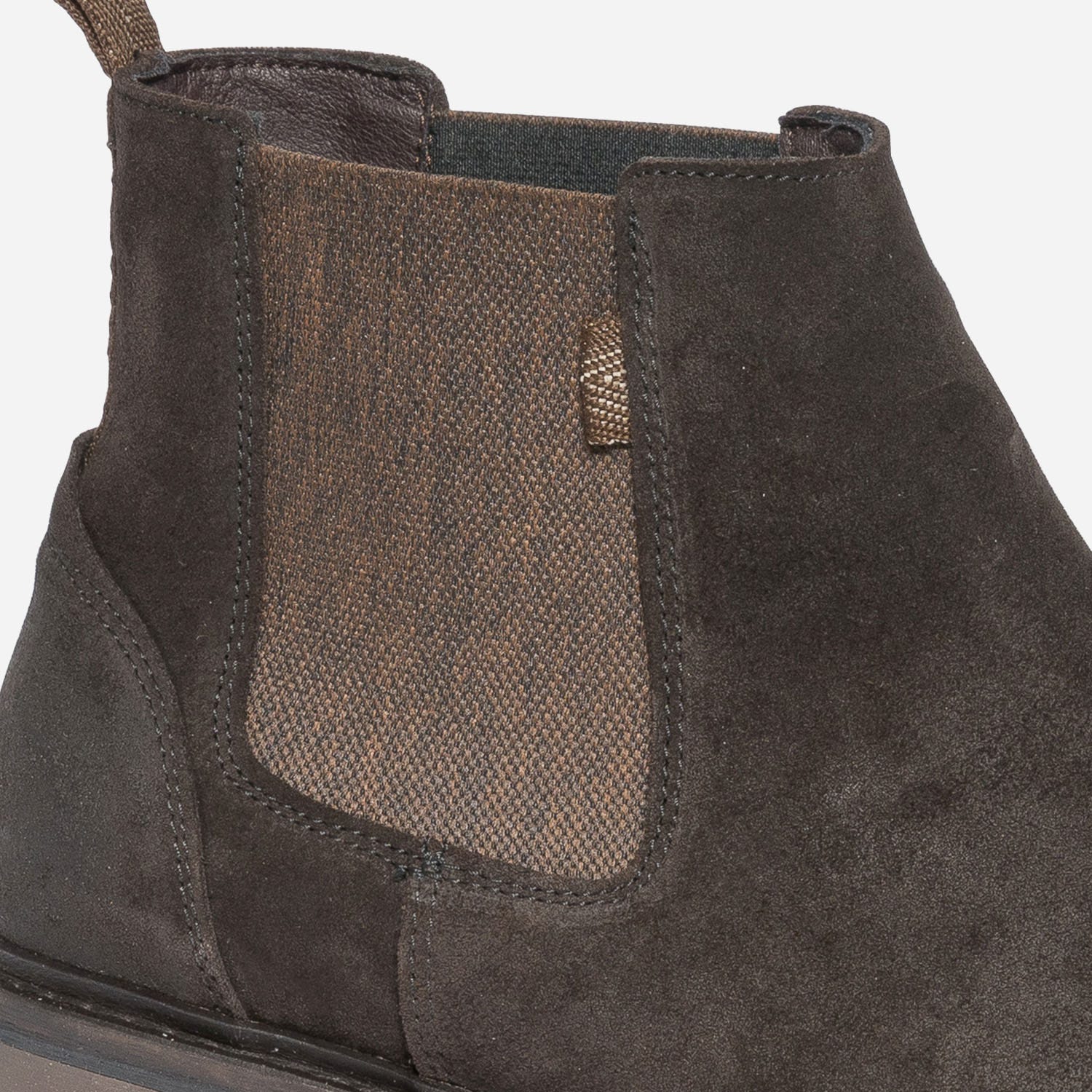Chelsea boots marron éco-conçu en cuir velours
