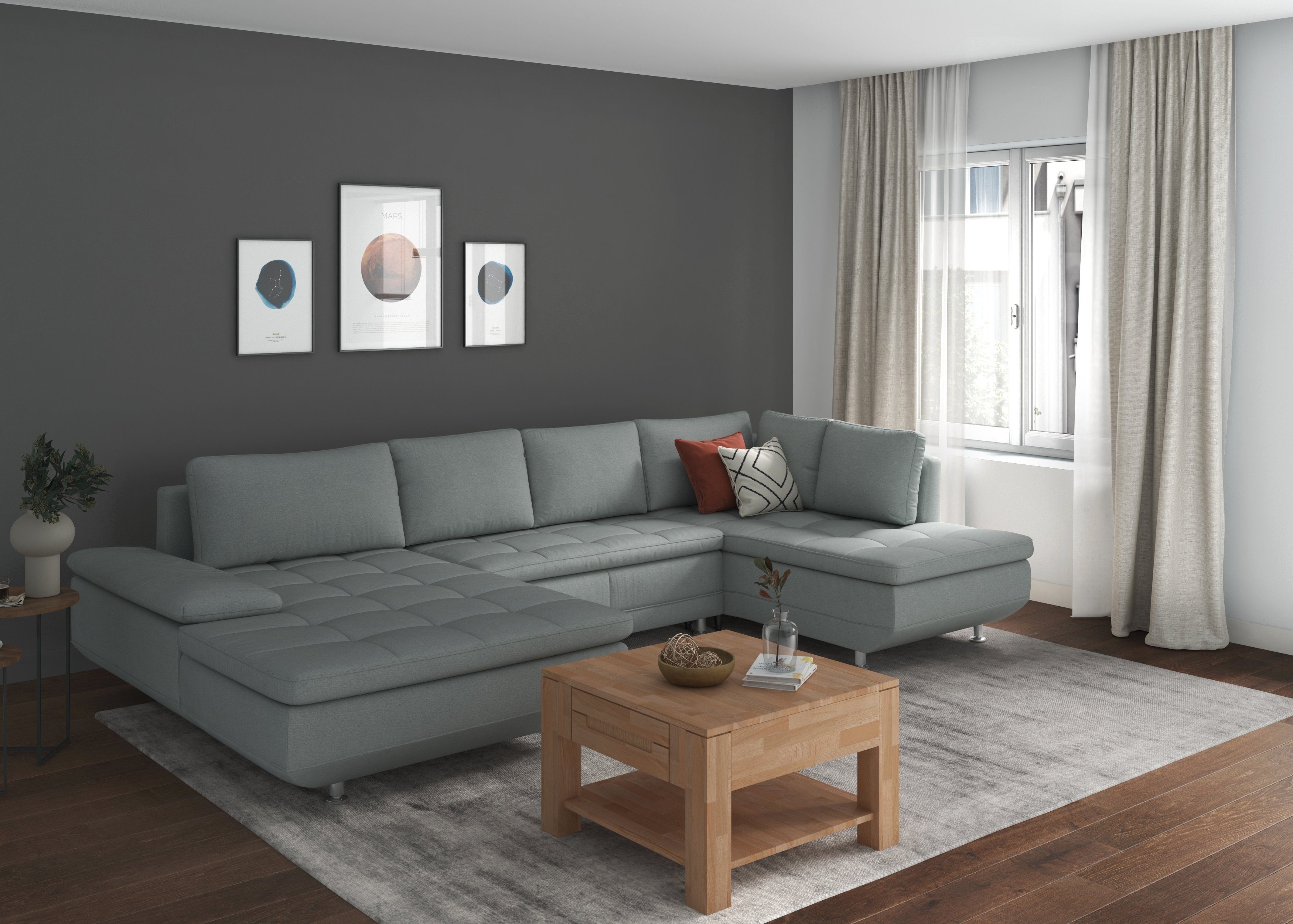 Woltra Couchtisch Kolding, Massivholz mit Schublade
