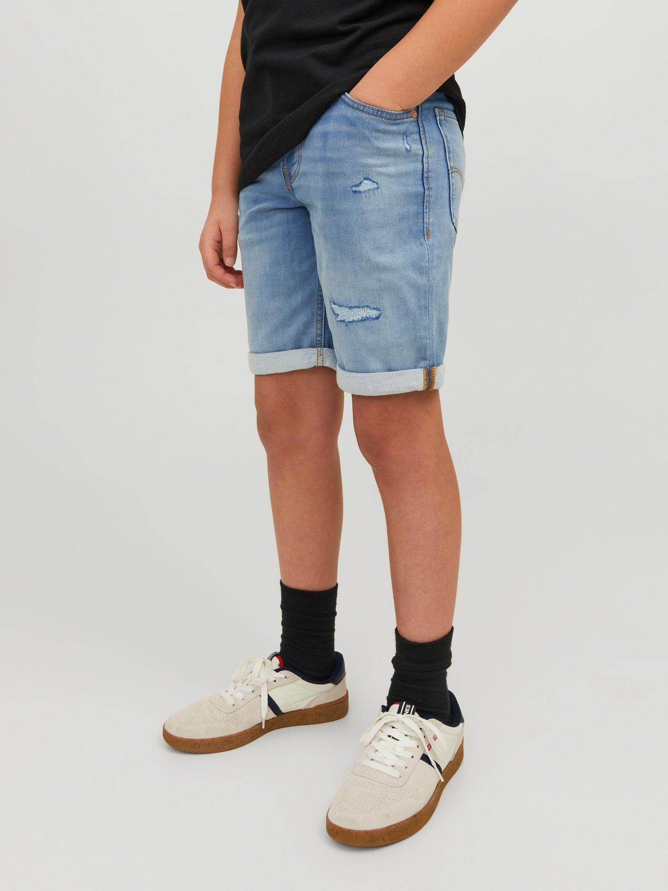 Jack & Jones Shorts Knielange Jeans Shorts JJIRICK 6000 in Blau