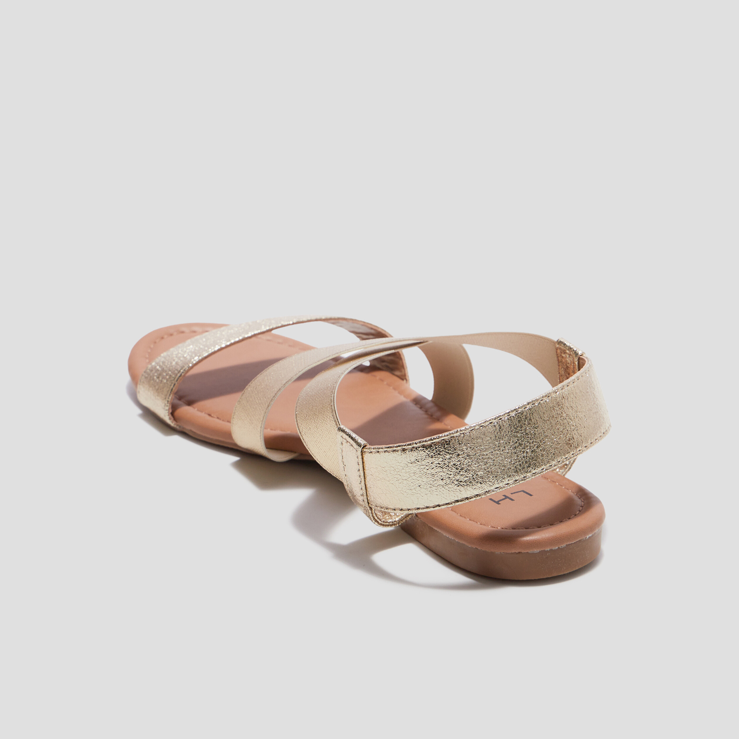 Sandales plates jaune or femme | La Halle