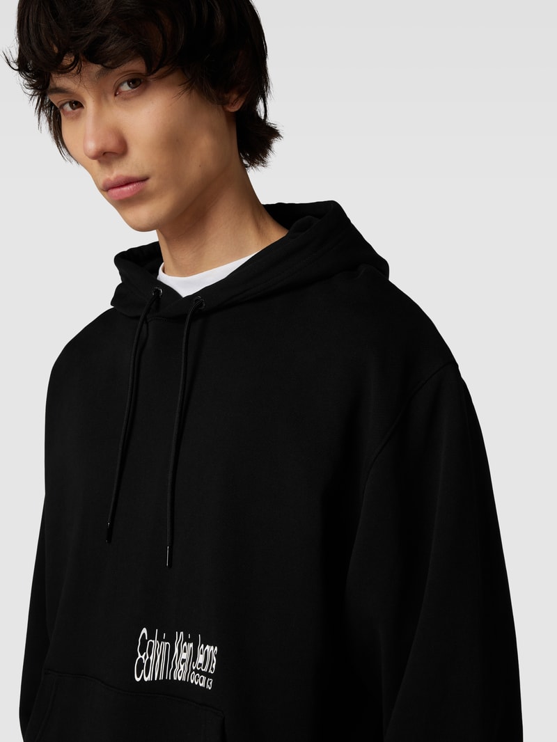 Hoodie mit Label-Print in black