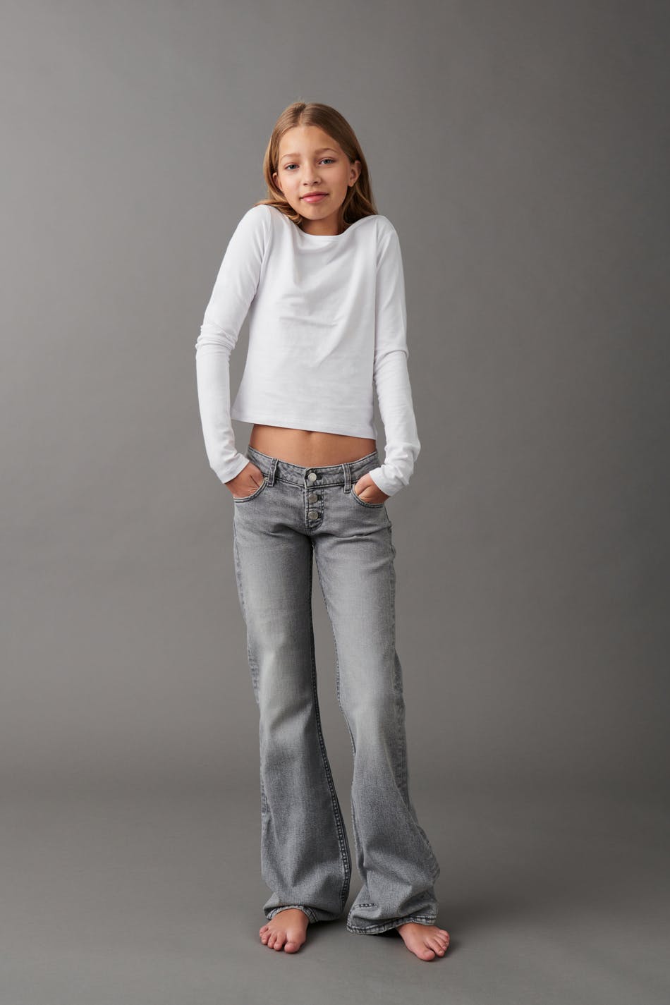 Flare button jeans tall