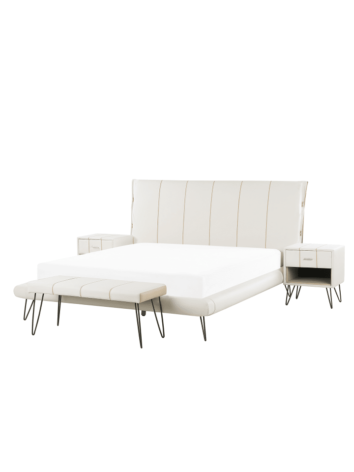 Beliani 4-tlg Schlafzimmer Set BETIN in Weiß günstig kaufen onesize