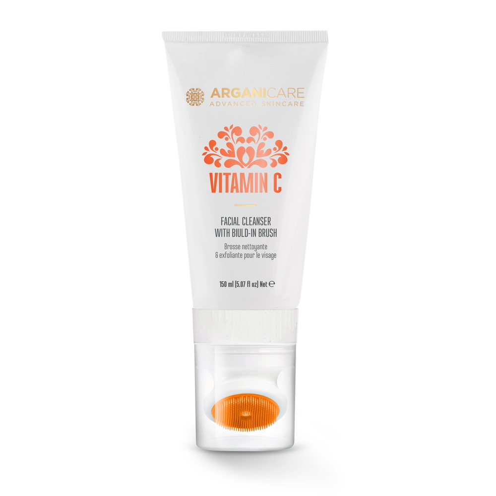 Arganicare Nettoyant visage avec brosse -  Vitamine C Nettoyant visage avec brosse