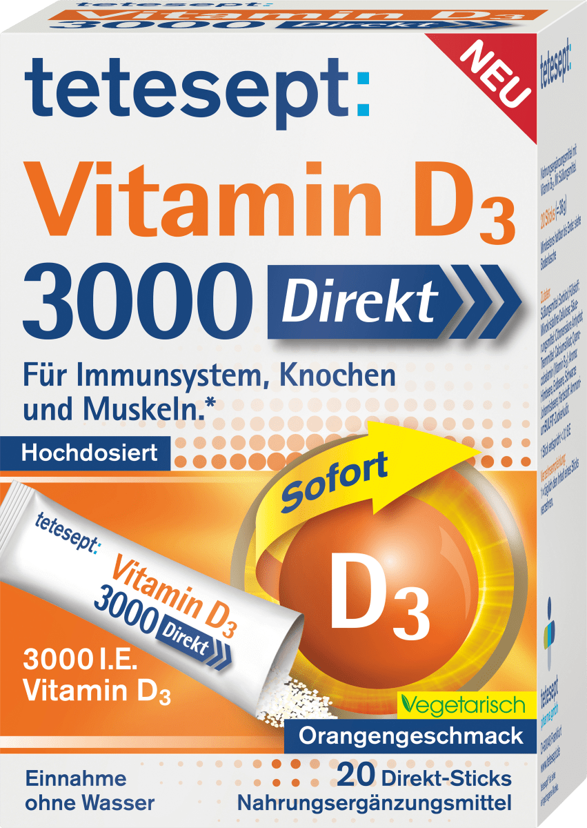 Vitamin D 3000 I.E. Direkt-Sticks 20 St, 36 g