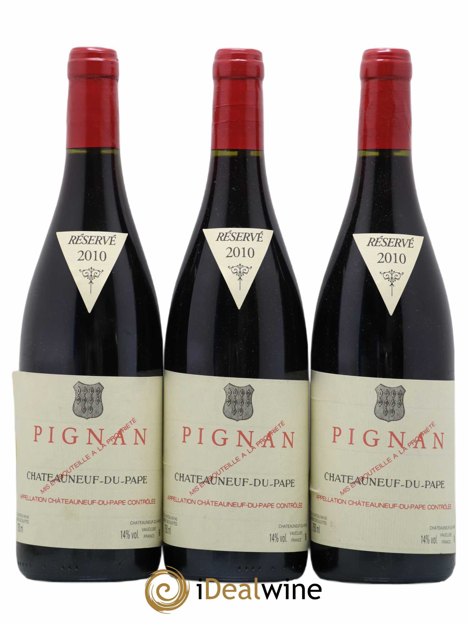 Châteauneuf-du-Pape Pignan Emmanuel Reynaud  2010 - Lot de 3 Bouteilles