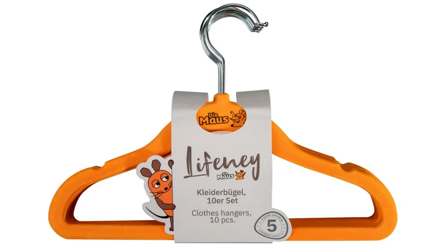 Lifeney Kleiderbügel Die Maus orange