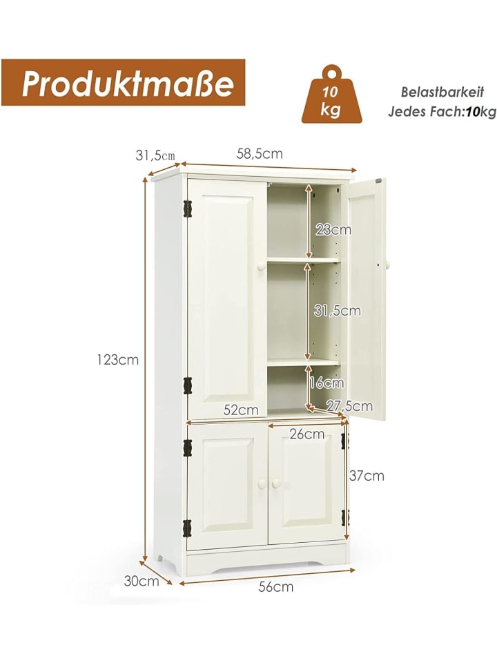 COSTWAY Garderobenschrank in Beige günstig kaufen 120 cm