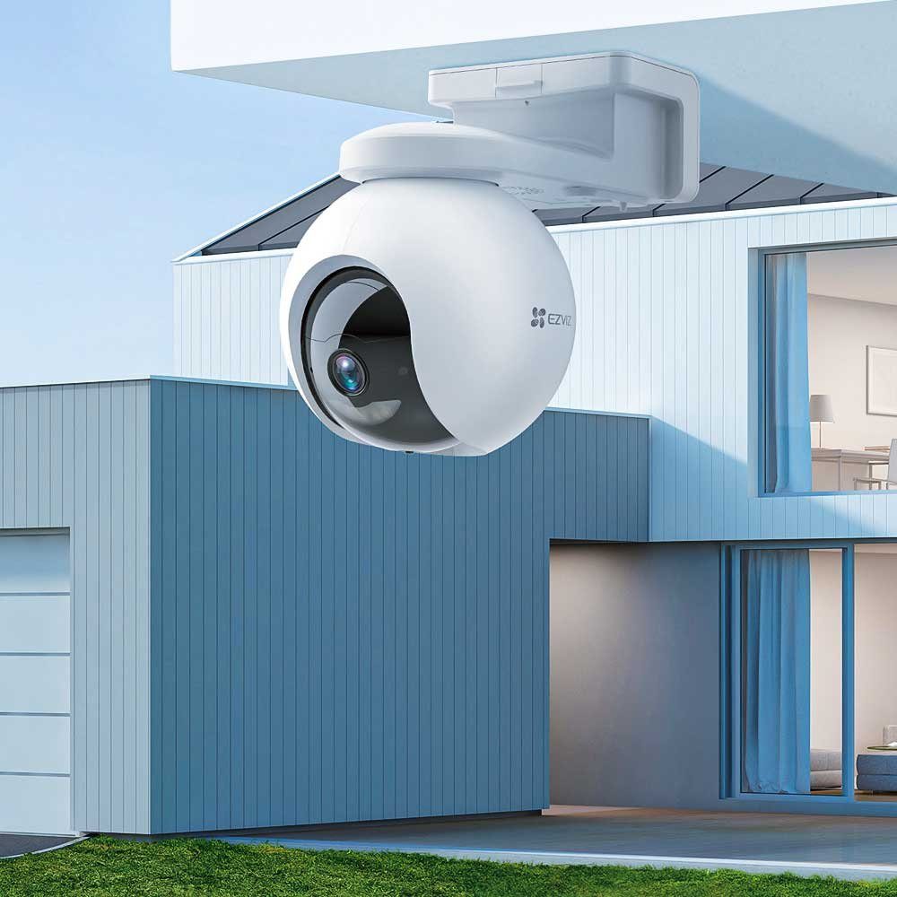 EZVIZ HB8 2K WLAN batteriebetriebene schwenk- und neigbare Überwachungskamera (Außenbereich, Innenbereich, 360°-Panoramaabdeckung, 32 GB eMMC-Speicher, Nachtsicht in Farbe, Aktive Verteidigung)