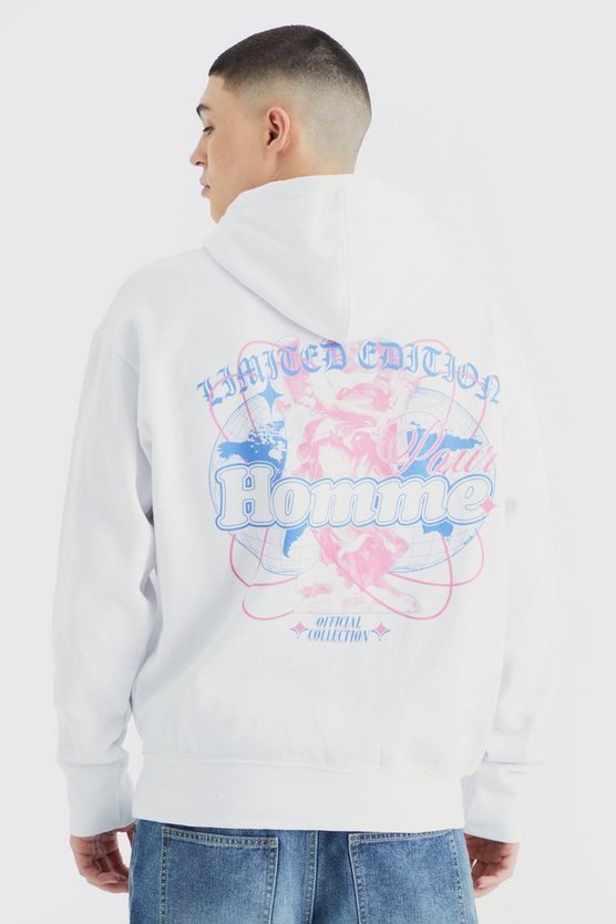 Oversize Hoodie mit Homme Print