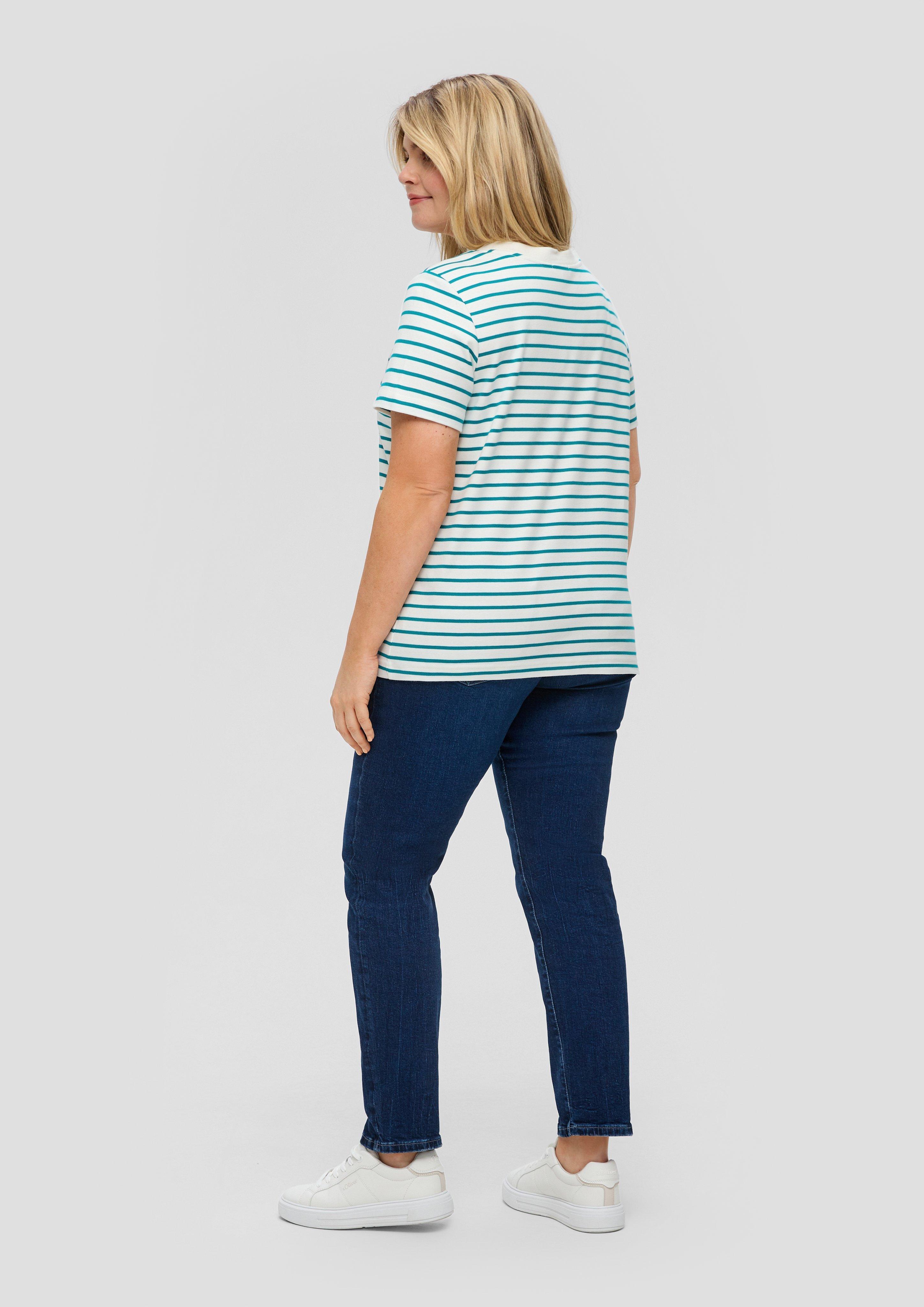 Gestreiftes Interlockjersey T-Shirt  2149225-66G2